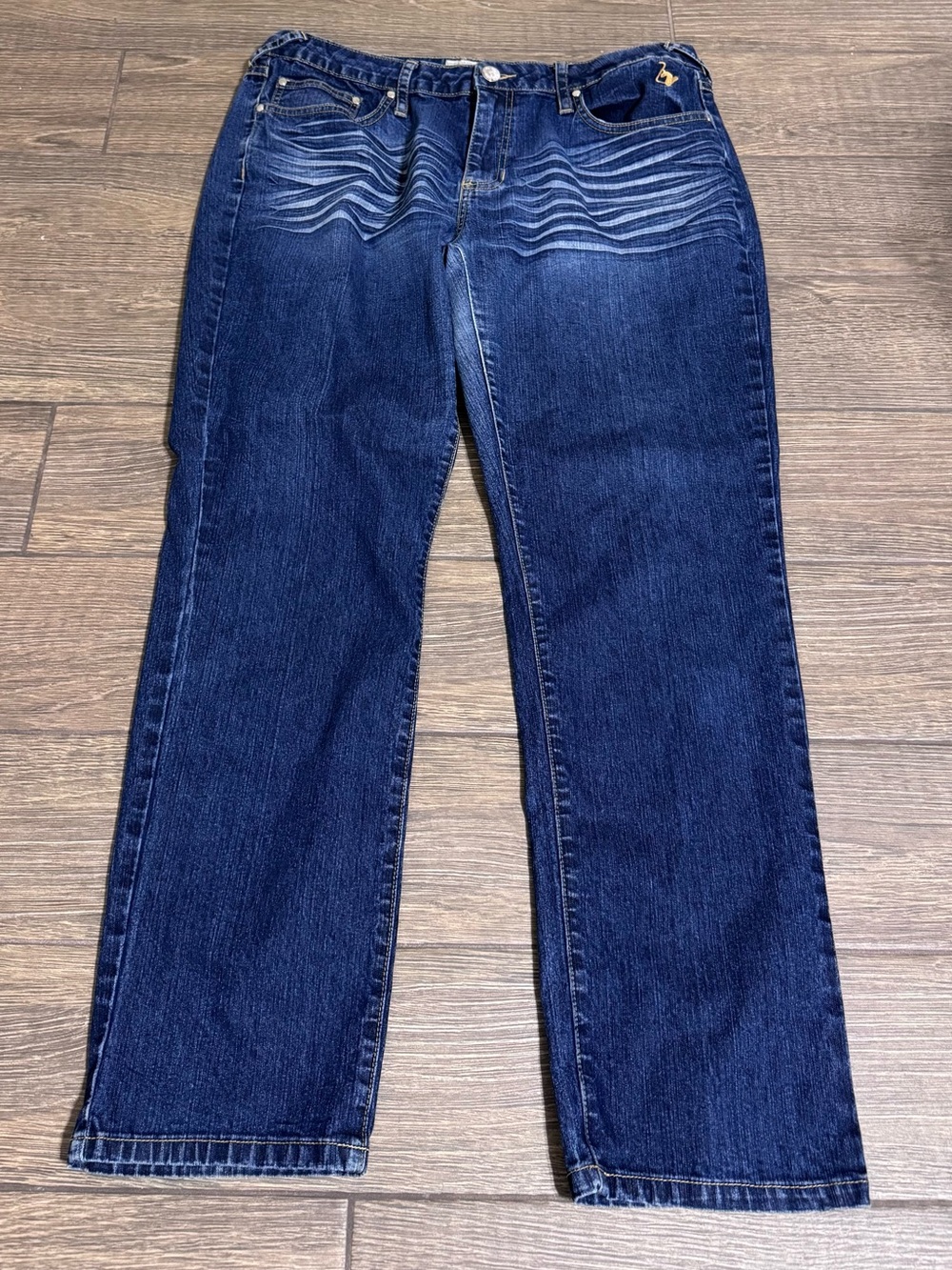 Baby Phat Fashions Silver Label Dark Blue Boyfriend Jeans Sz 14 Y2K